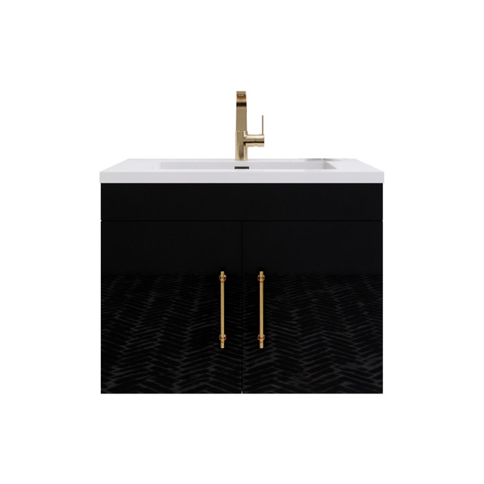 Everly Quinn Topi 29.53'' Wall Mounted Single Bathroom Vanity with